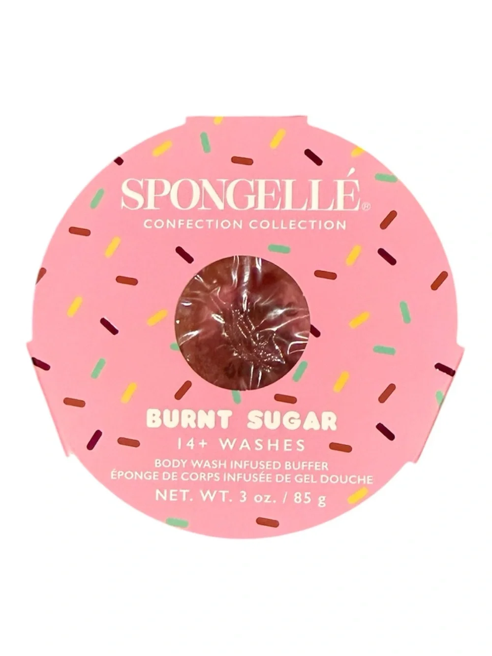Spongellé Burnt Sugar Body Wash Infused Buffer — Pink with Sprinkles